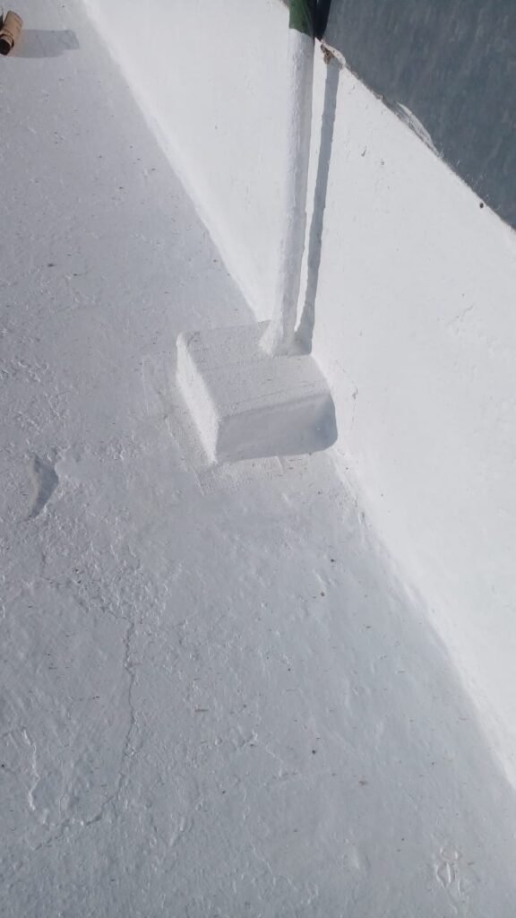 Close-up of an electrical rope on the silo roof where APR Waterproofing applied waterproofing material for protection.
